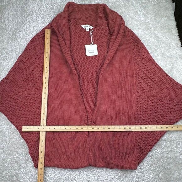 Davi & Dani Chill Of Fall Cardigan Sweater Rust Red Orange NEW - Picture 7 of 11